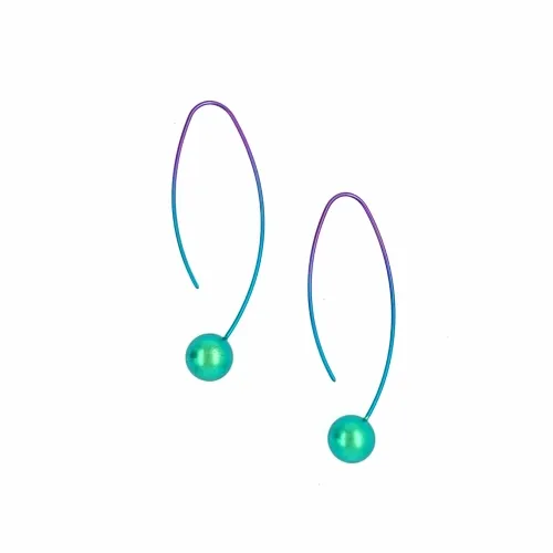 Long Orbit Green Drop & Dangle Earrings